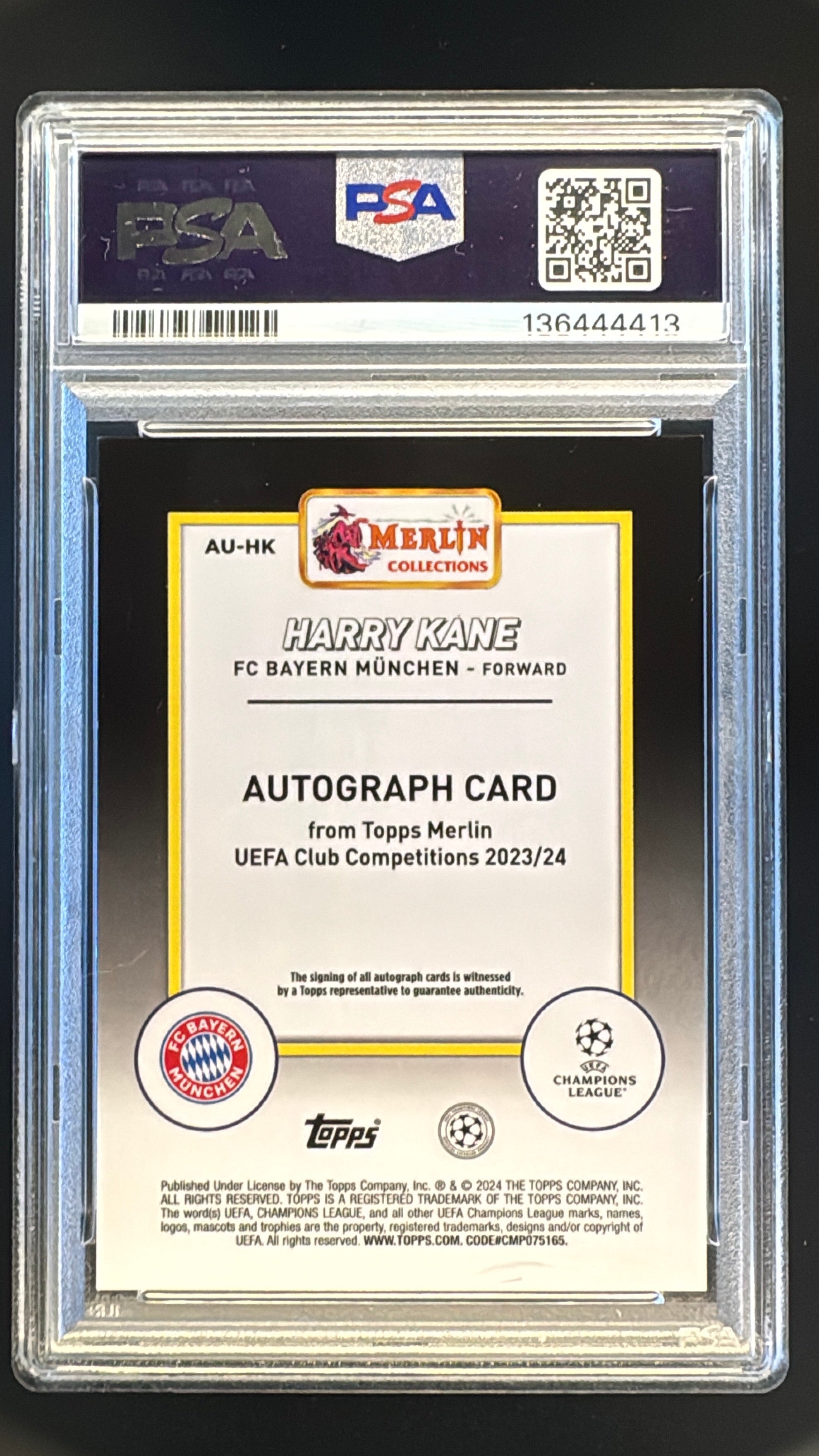 Harry Kane PSA 9 Merlin Auto /10