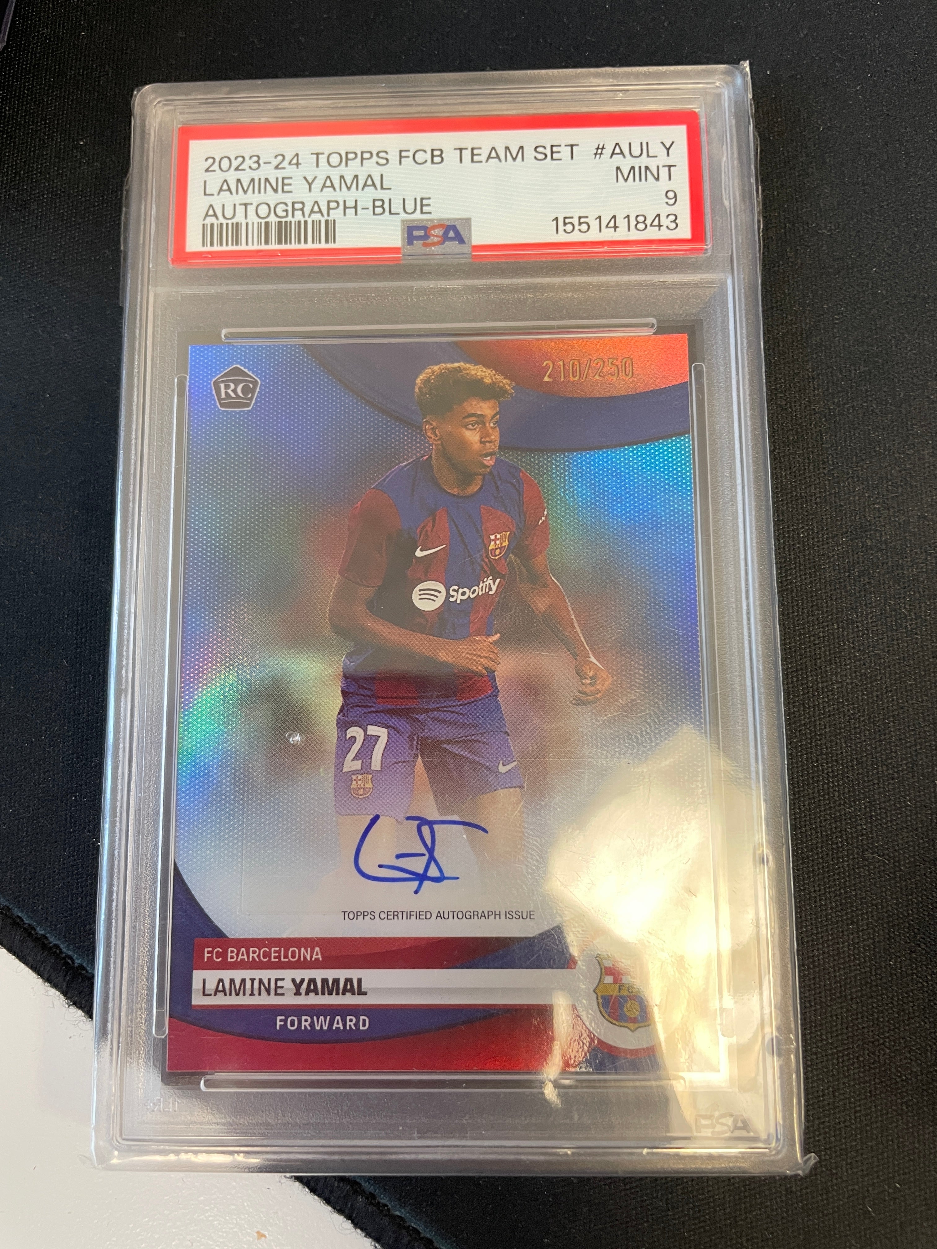 Lamine Yamal Autograph Blue - 2023 RC /250 PSA 9