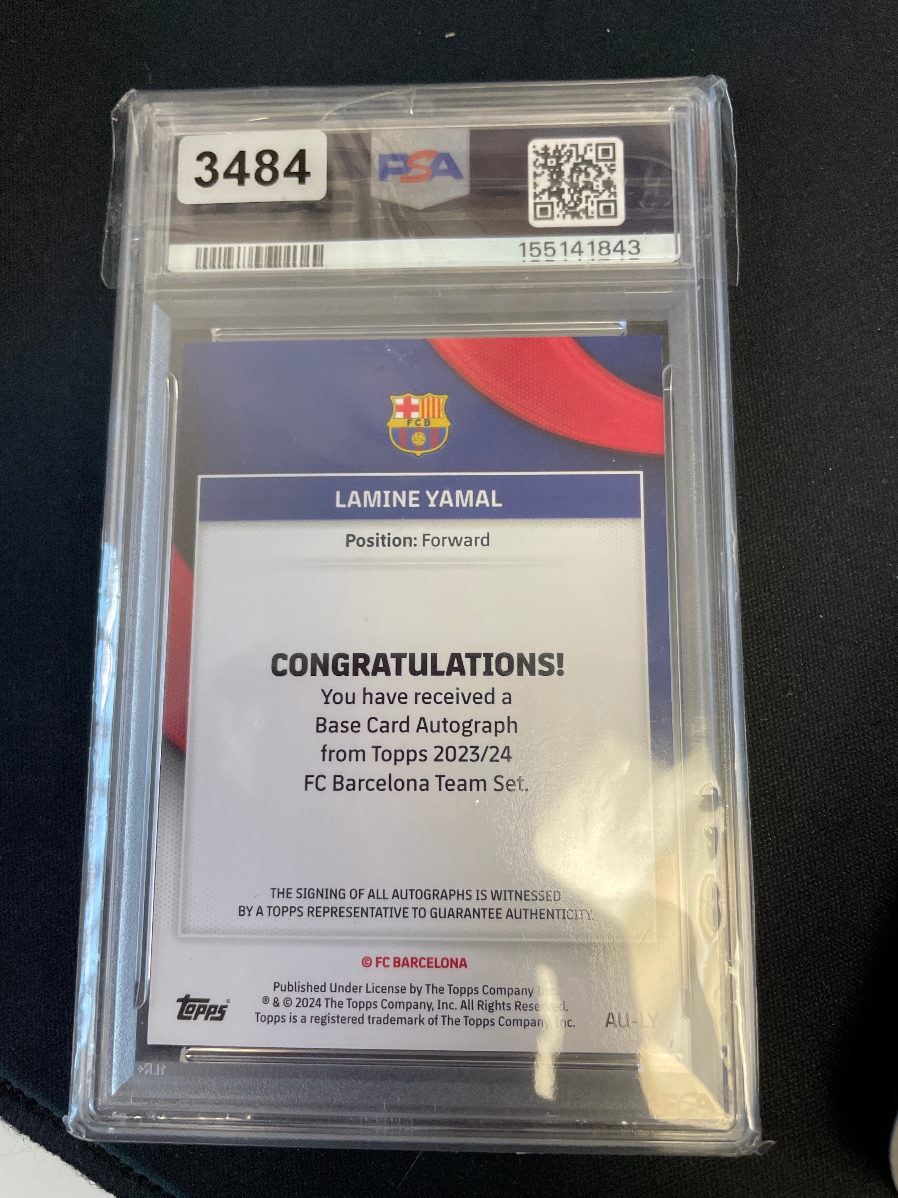 Lamine Yamal Autograph Blue - 2023 RC /250 PSA 9
