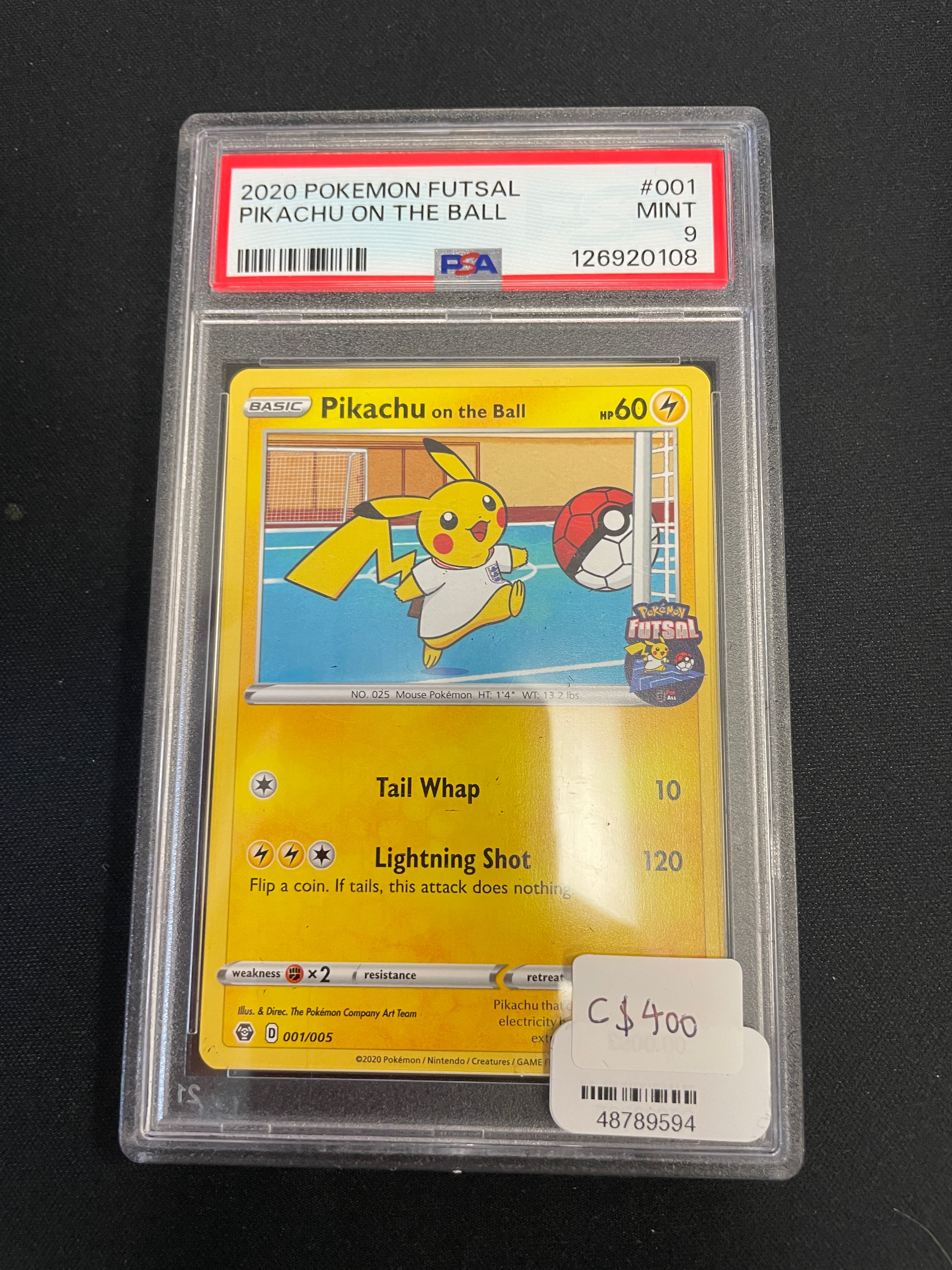 Pikachu on the ball PSA 9