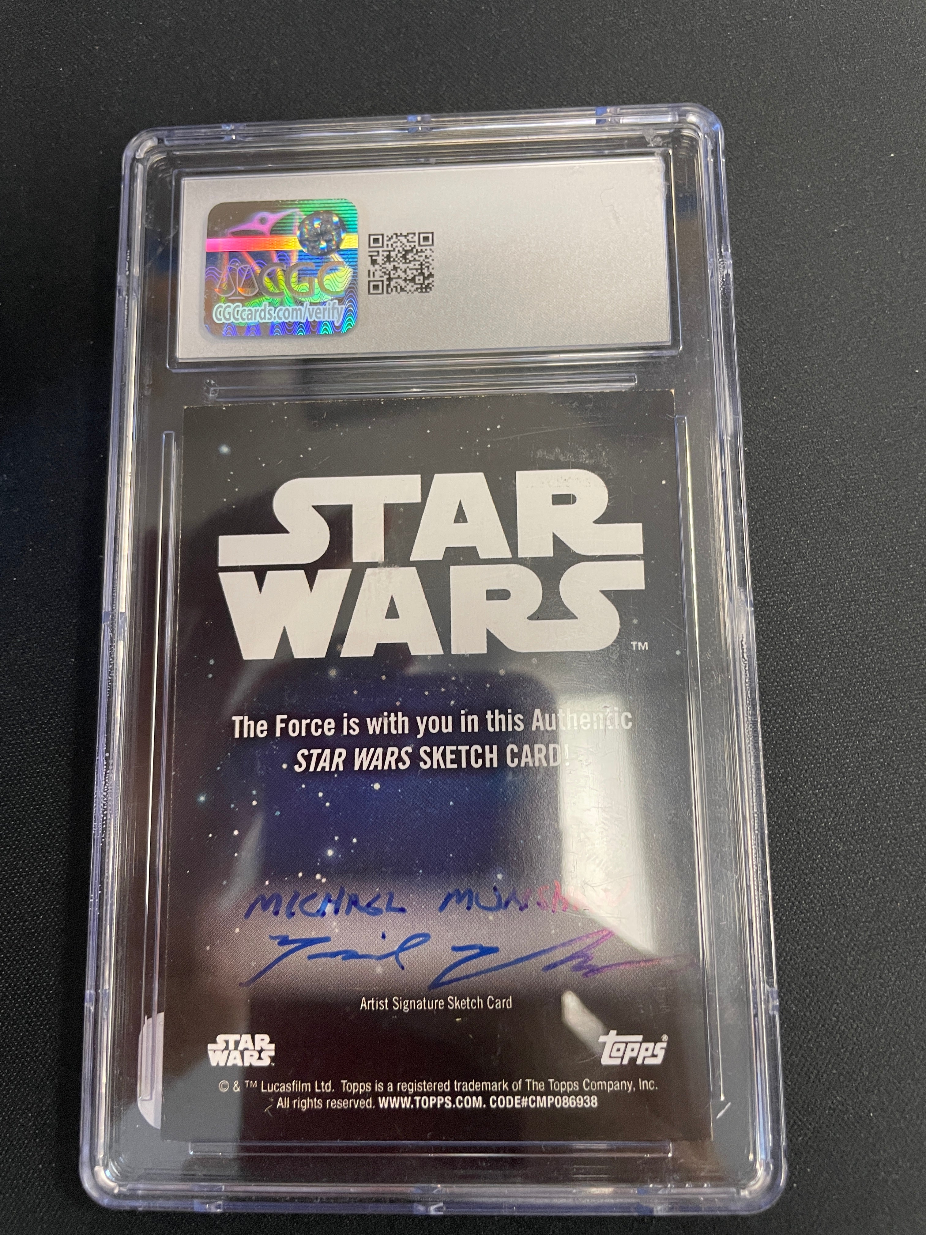 2025 Topps Star Wars Chrome Artist Sketch Card Han Solo Michael Munshaw AUTO 1/1 CGC 8 NM-MT