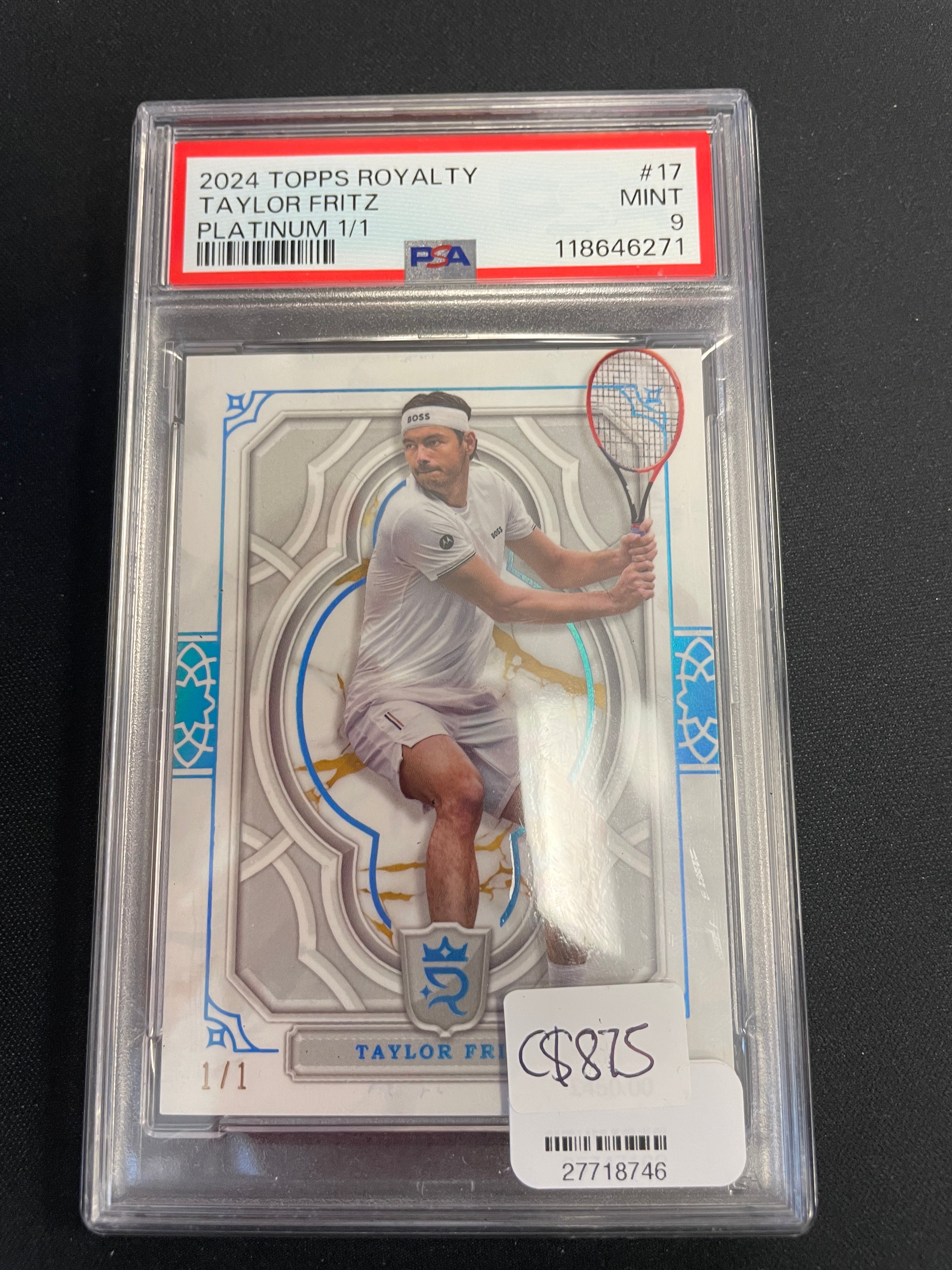 2024 TOPPS Royalty - Taylor Fritz - Platinum /1 Tennis PSA 9