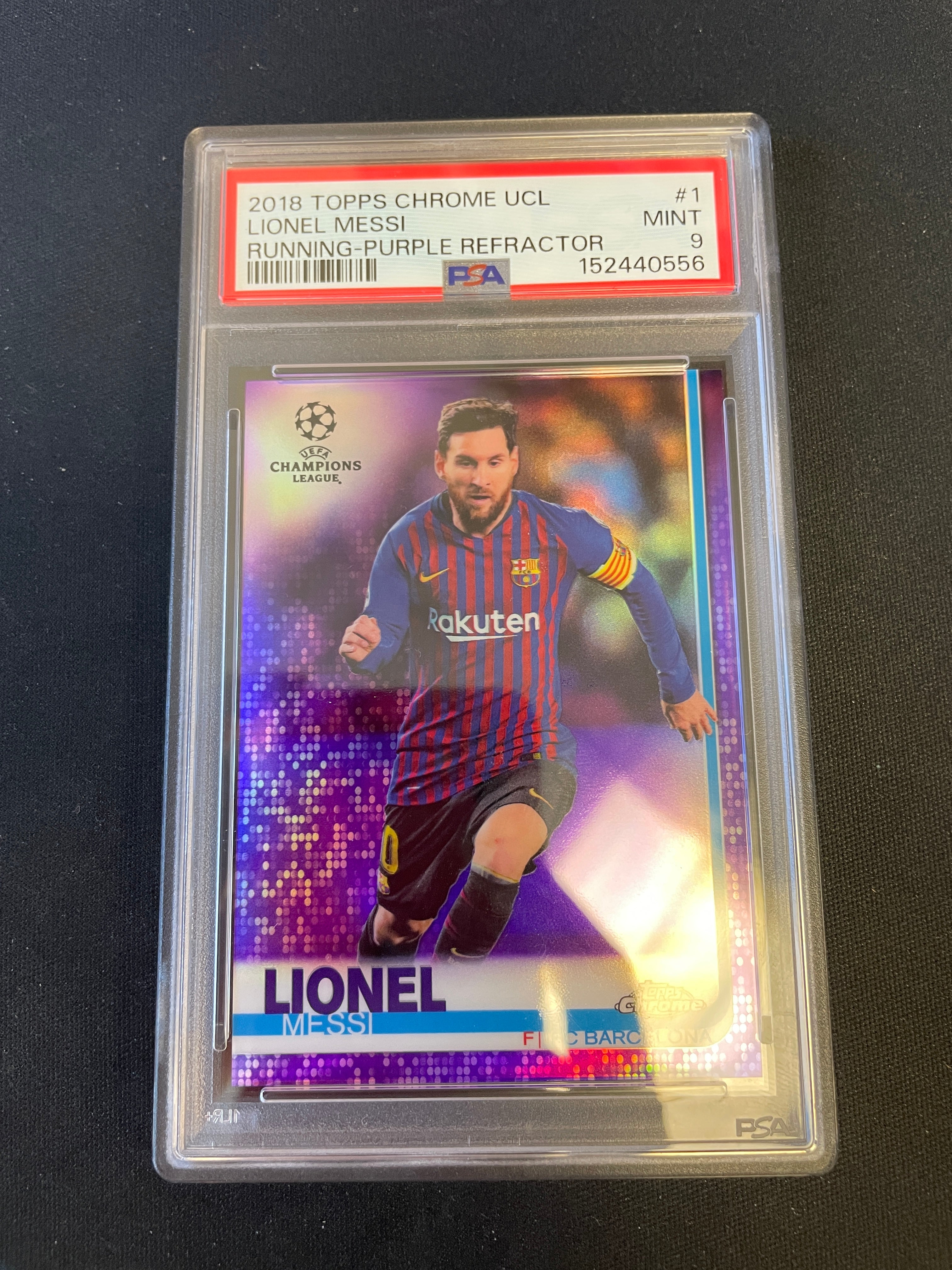 Lionel Messi Topps Chrome 2018 PSA 9 Purple