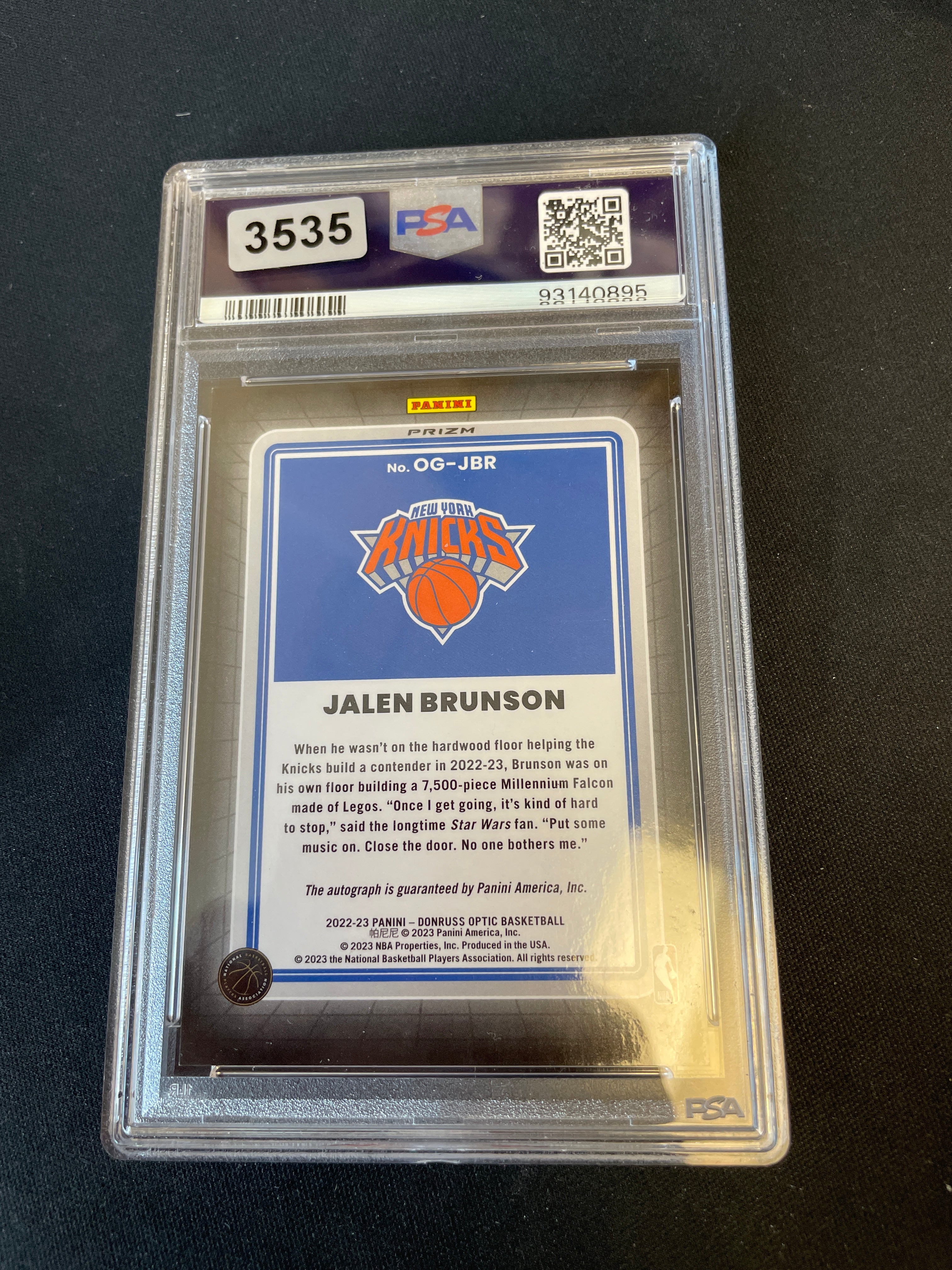 Jalen Brunson Green Wave 2022 PSA 10 Auto