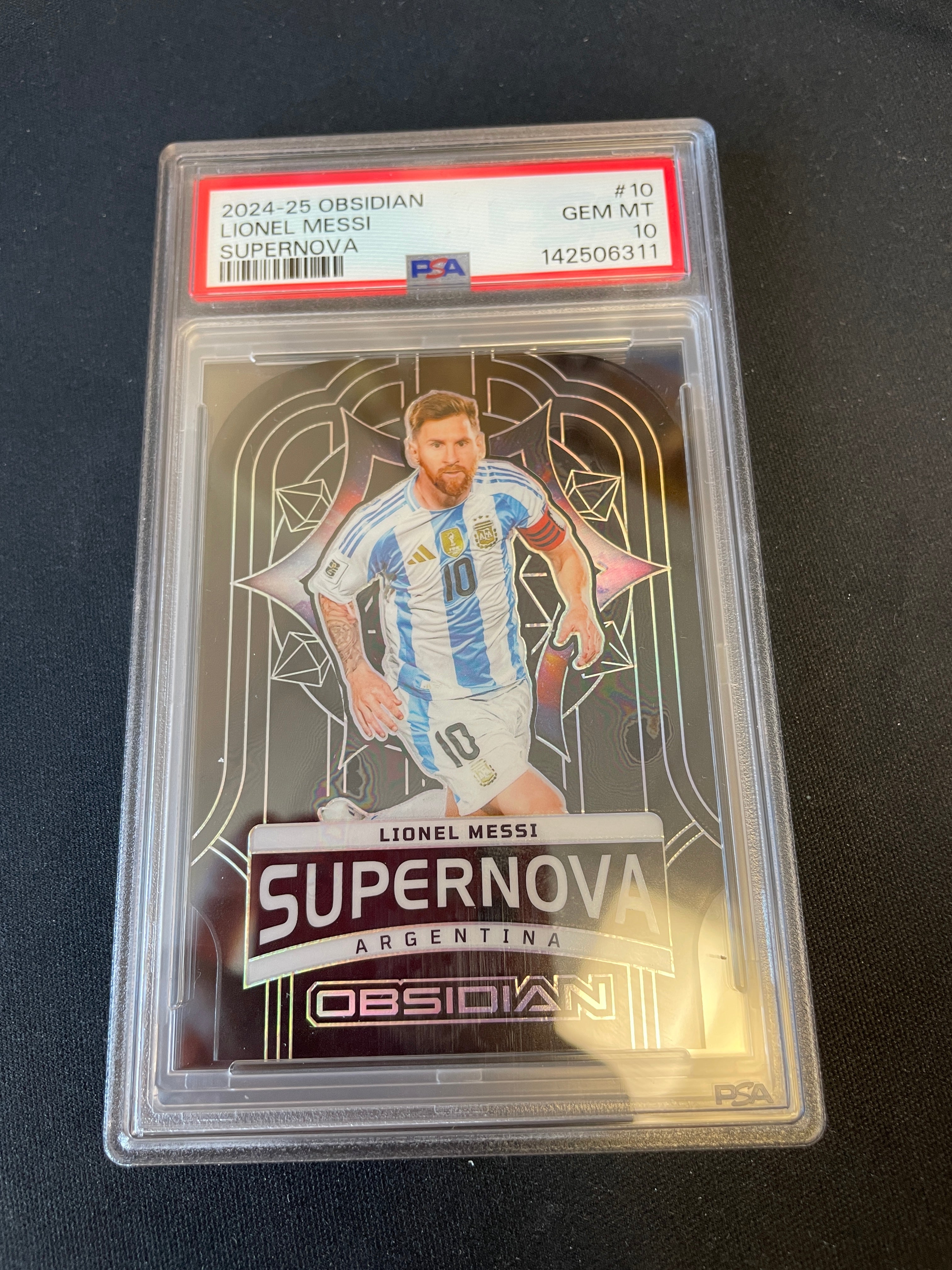 Lionel Messi PSA 10 Sueprnova Obsidian /120