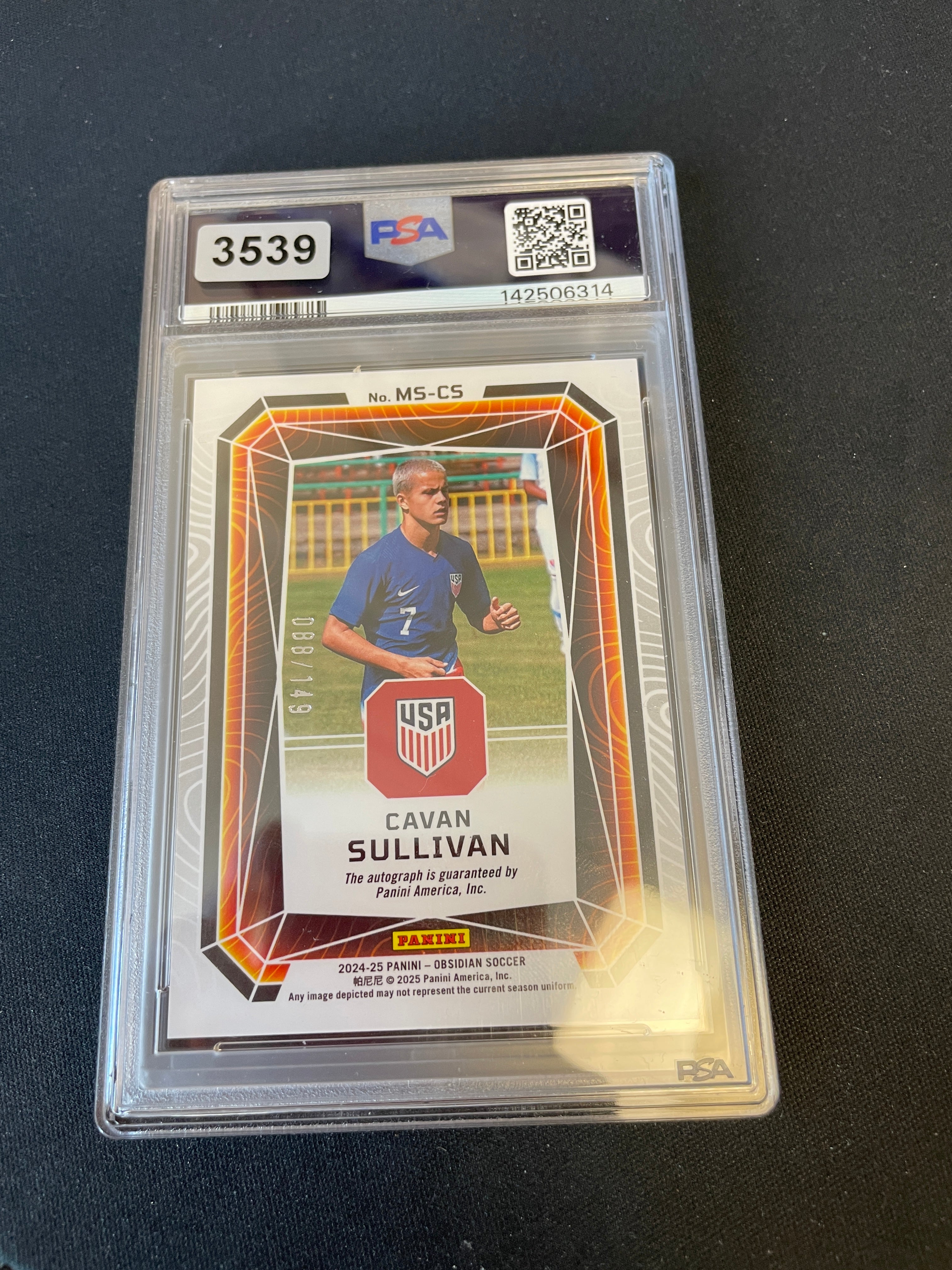Cavan Sullivan RC /149 PSA 10 Auto Obsidian Magmatic Orange
