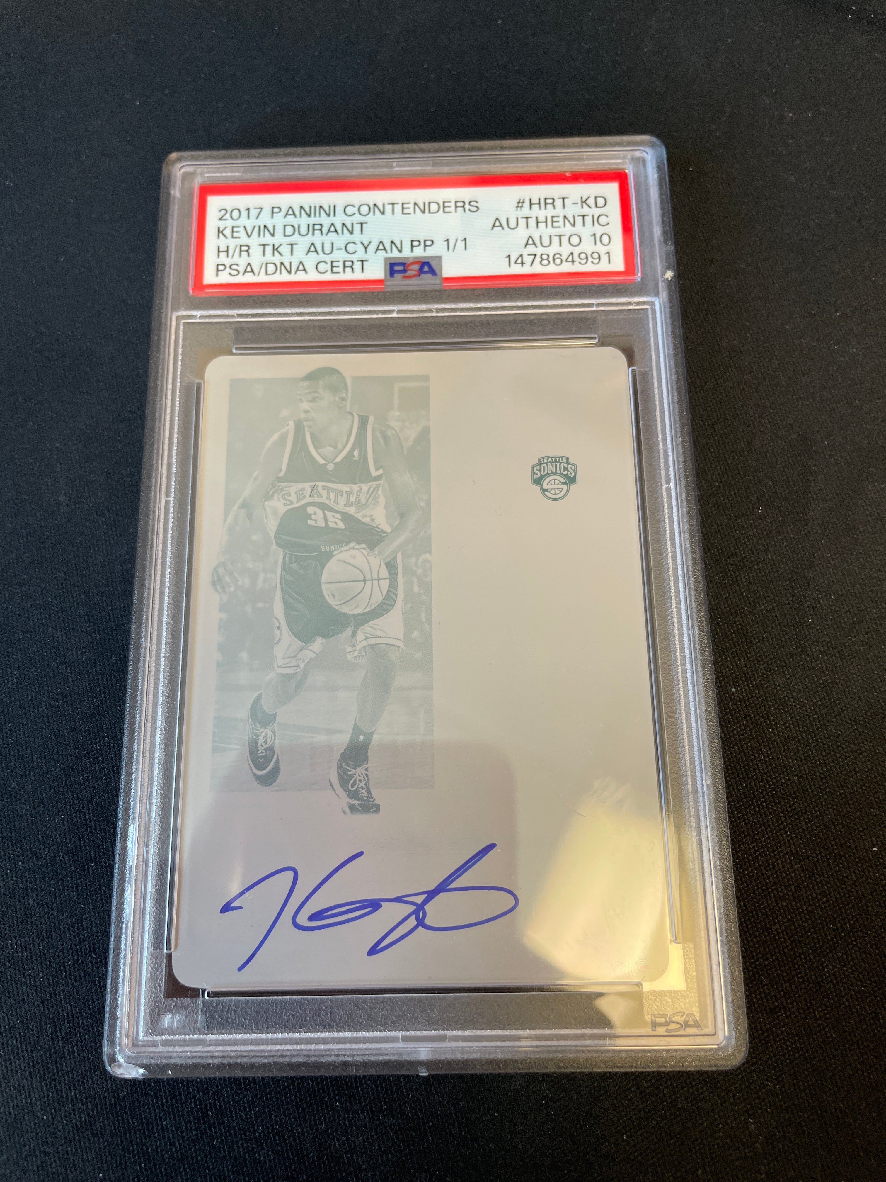 Kevin Durant Printing Plate - Authentic - Auto 10 2017