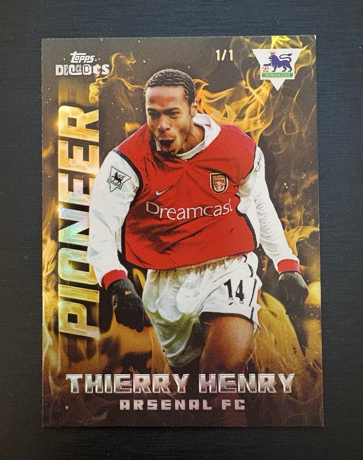 Topps Premier League Decades Arsenal FC Pioneer Thierry Henry Numbered 1/1